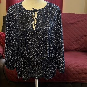 Lucky Brand blue floral blouse